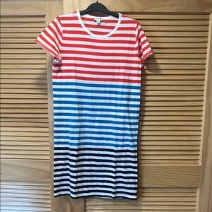 J. Core Striped Red and Blue T-Shirt Dress